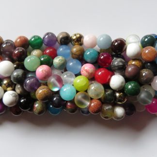 8mm mixed round gemstone beads