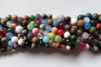 8mm mixed round gemstone beads