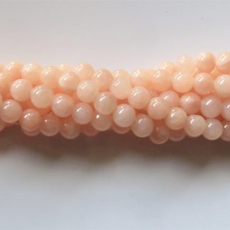 6mm malaysian jade round gemstone bead pale coral pink
