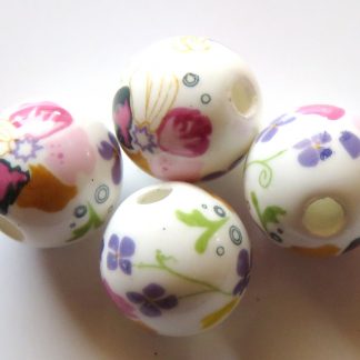 10mm white coloured flower bed porcelain beads