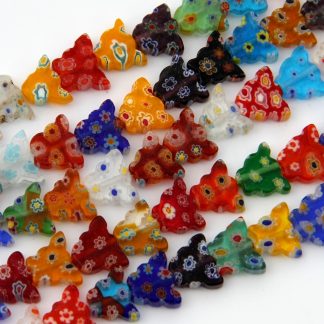 10mm flat butterfly millefiori glass beads