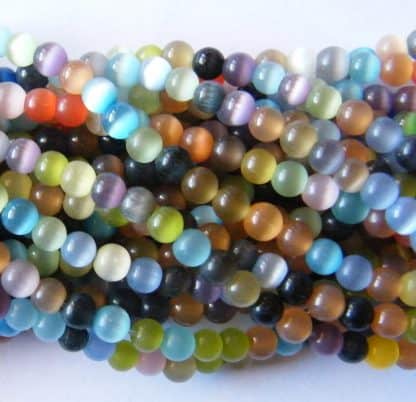 4mm round glass cats eye beads