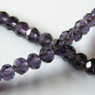 4mm round faceted amethyst crystal beads