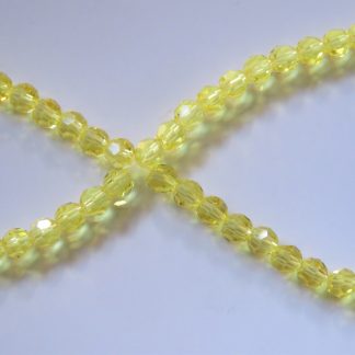 4mm round faceted bright topaz crystal beads