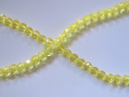 4mm round faceted bright topaz crystal beads