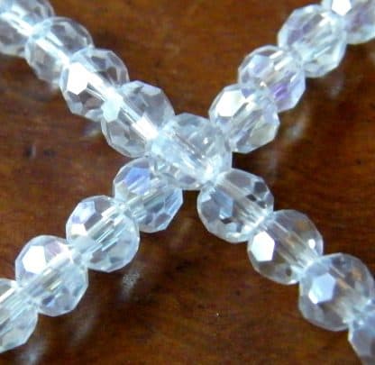 4mm round faceted clear AB crystal beads