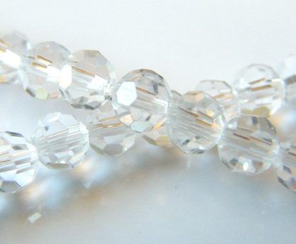 4mm round faceted clear crystal beads