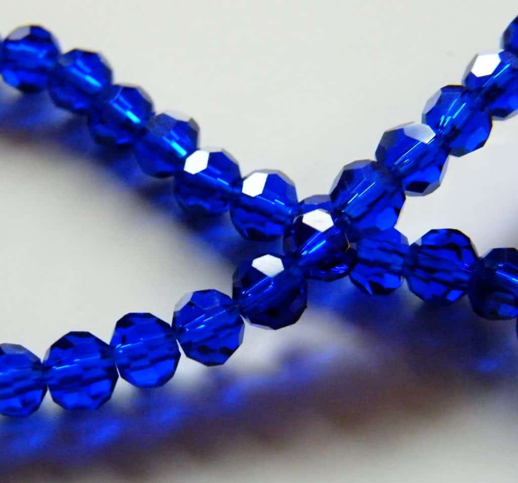 125pcs 4mm Faceted Round Crystal Beads - Cobalt - BeadsForEwe