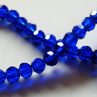 4mm round faceted cobalt crystal beads