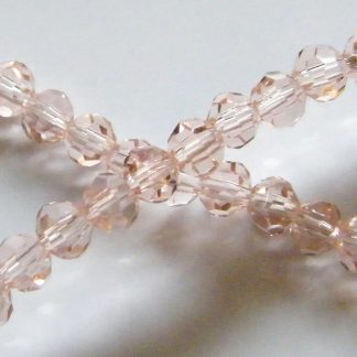 4mm round faceted pale pink crystal beads