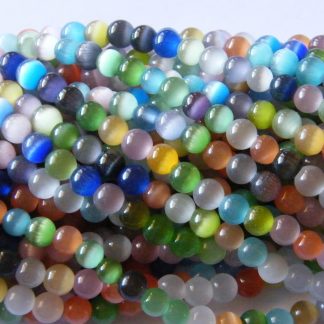 6mm round glass cats eye beads