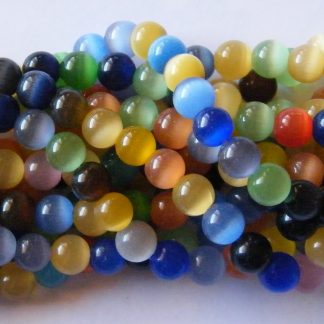 8mm round glass cats eye beads
