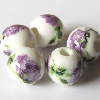 8mm white amethyst rose porcelain bead