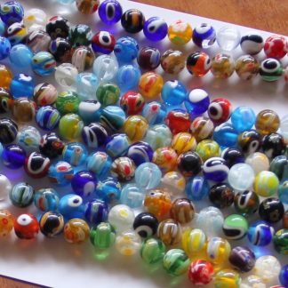 8mm round millefiori glass beads