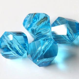 9mm helix aqua blue crystal beads