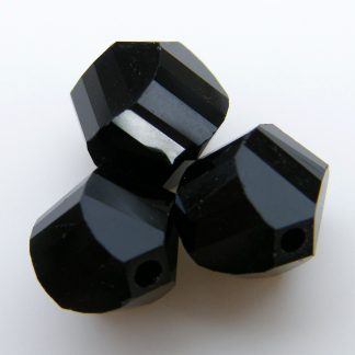 9mm helix black crystal beads