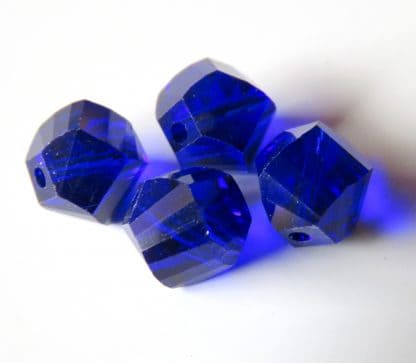 9mm helix cobalt blue crystal beads