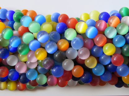 10mm round glass cats eye beads