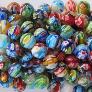 12mm round millefiori glass beads