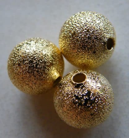 Bright Gold 10mm round stardust spacer beads