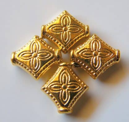 10x4mm gold zinc alloy metal rhombus spacer beads