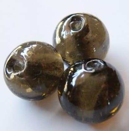 12mm morion round lampwork silver foil glass beads