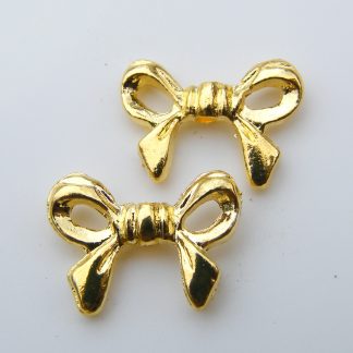14mm gold zinc alloy metal bow spacer beads
