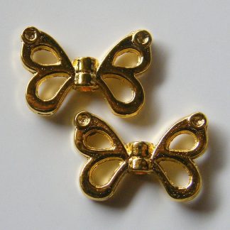 15mm gold zinc alloy metal butterfly spacer beads