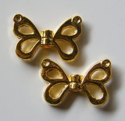 15mm gold zinc alloy metal butterfly spacer beads