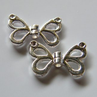 15mm silver zinc alloy metal butterfly spacer beads
