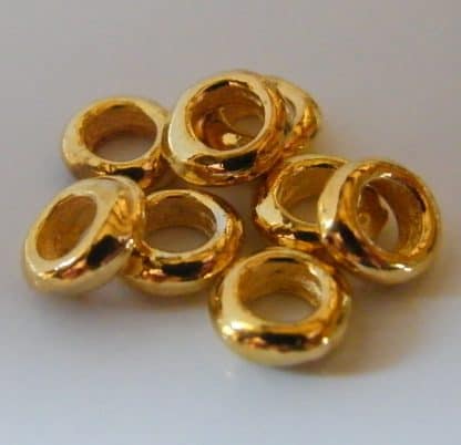 2x6mm gold zinc alloy metal rondelle spacer beads