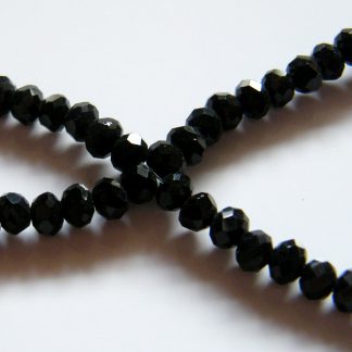 3x4mm rondelle faceted black crystal beads