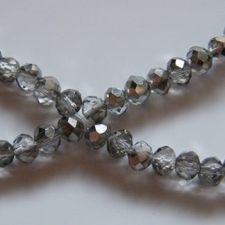 3x4mm rondelle faceted black diamond crystal beads