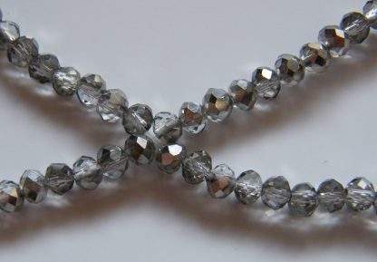 3x4mm rondelle faceted black diamond crystal beads
