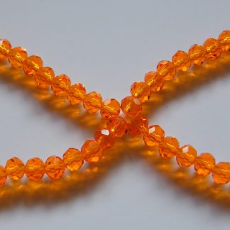 3x4mm rondelle faceted bright orange crystal beads