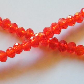 3x4mm rondelle faceted bright red crystal beads