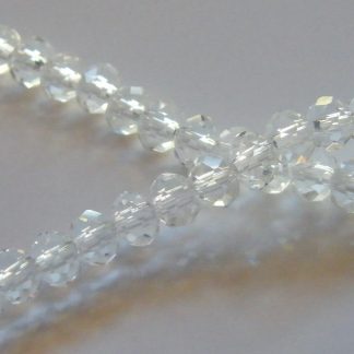 3x4mm rondelle faceted clear crystal beads