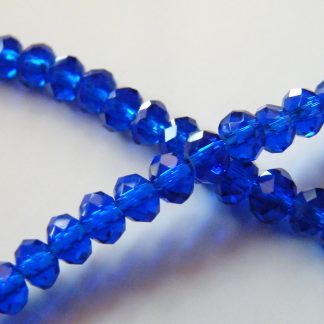 3x4mm rondelle faceted dark blue crystal beads