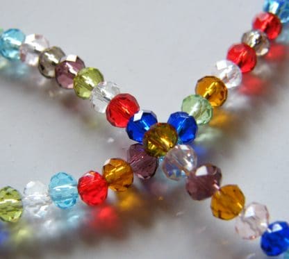 3x4mm rondelle faceted mixed crystal beads