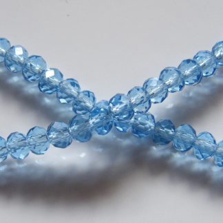 3x4mm rondelle faceted pale blue crystal beads