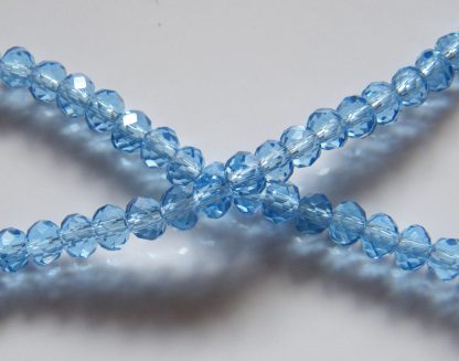 3x4mm rondelle faceted pale blue crystal beads
