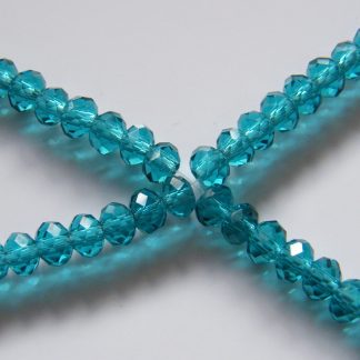 3x4mm rondelle faceted teal crystal beads