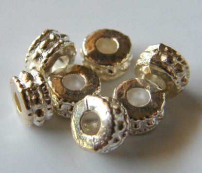 3x5.5mm silver zinc alloy metal daisy tube spacer beads