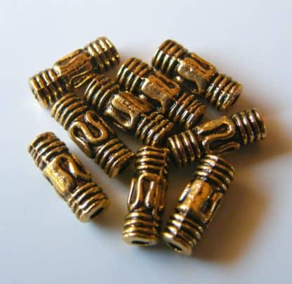 3x8mm antique gold zinc alloy metal tube spacer beads