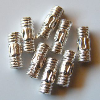 3x8mm silver zinc alloy metal tube spacer beads
