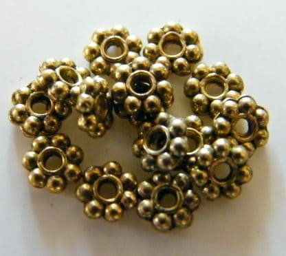 4mm antique gold zinc alloy metal daisy spacer beads