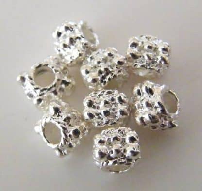 4.5x5mm silver zinc alloy metal square daisy spacer beads