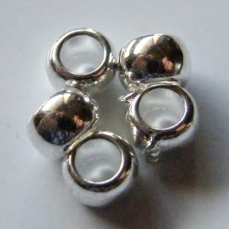 4x6.5mm silver zinc alloy metal rondelle spacer beads