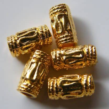 5x10mm gold zinc alloy metal tube spacer beads