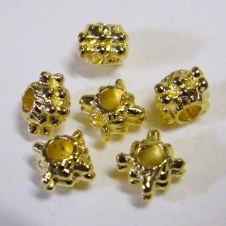 5x4mm gold zinc alloy metal square daisy spacer beads